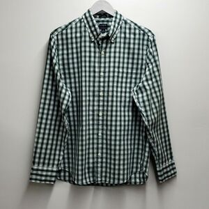 J. Crew Factory Performance Slim Untucked Plaid Button Down Shirt Men's Size Med
